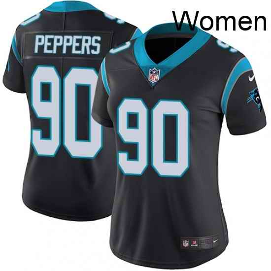 Womens Nike Carolina Panthers 90 Julius Peppers Elite Black Team Color NFL Jersey